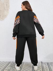 SHEIN LUNE Bộ thời trang Plus Size Túi In hoa Báo Giải trí - màu đen - Xem 2