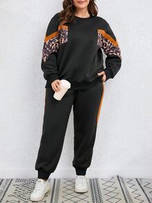 SHEIN LUNE Bộ thời trang Plus Size Túi In hoa Báo Giải trí - màu đen - Xem 6