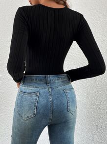 SHEIN Privé Cut Out Asymmetrical Neck Bodysuit