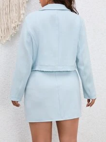 Calvaya con parche con bolsillo Cazadora & Falda - Celeste - Ver 2