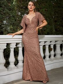 Missord Sweetheart Neck Sequins Prom Dress - Champagne - View 1