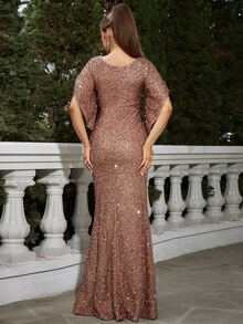 Missord Sweetheart Neck Sequins Prom Dress - Champagne - View 2