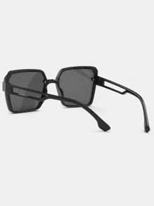 1 cặp kính thời trang gọng hình học khoét rỗng cho phụ nữ dùng trong cuộc sống hàng ngày - Màu xám đen - Xem 4