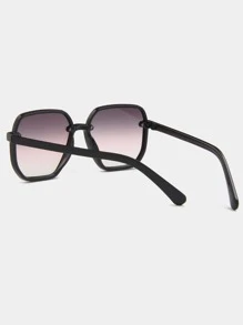 1 chiếc kính thời trang gọng vuông bằng nhựa PC dành cho nữ, thích hợp cho kỳ nghỉ hè ở bãi biển, hoạt động ngoài trời và du lịch. - màu đen - Xem 3