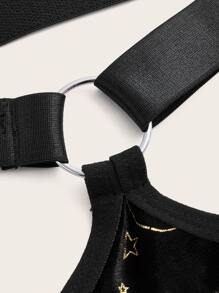 ROMWE Fairycore In Ngân hà Vòng liên Nhung Bộ đồ lót - màu đen - Xem 5