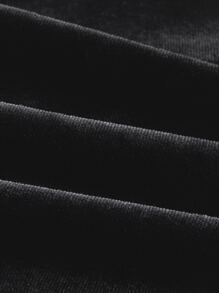 SHEIN MOD Vestido de hombros descubiertos fruncido de terciopelo - Negro - Ver 4