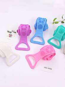 1 件随机双面硅胶擦洗毛巾、浴巾、沐浴背部擦洗浴刷、清洁浴巾、袋子、收纳袋、收纳盒、发夹 - 彩色 - 查看 5