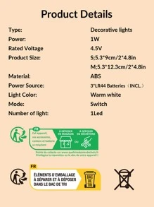 1入組花卉圖案LED無焰蠟燭 - 黃色 - 查看 3