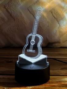 1 pieza Luz nocturna creativa 3D de la serie de instrumentos musicales en monocromo y 7 colores, que incluye guitarra, guitarra eléctrica y saxofón, regalo para amantes de la música - Multicolor - Ver 11