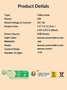 1 pieza Luz de la decoración en forma geométrica mesa - Multicolor - Ver 8