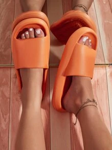 Chanclas banda única minimalista - Naranja - Ver 5