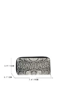 Monedero largo con estampado de piel de serpiente