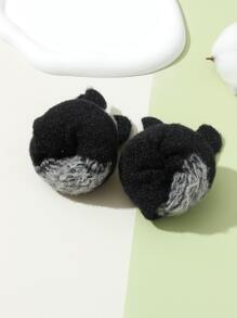 兒童表情和字母圖案手套 - 黑色 - 查看 3