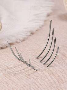 4入組不銹鋼曲綫針 - 白色 - 查看 2