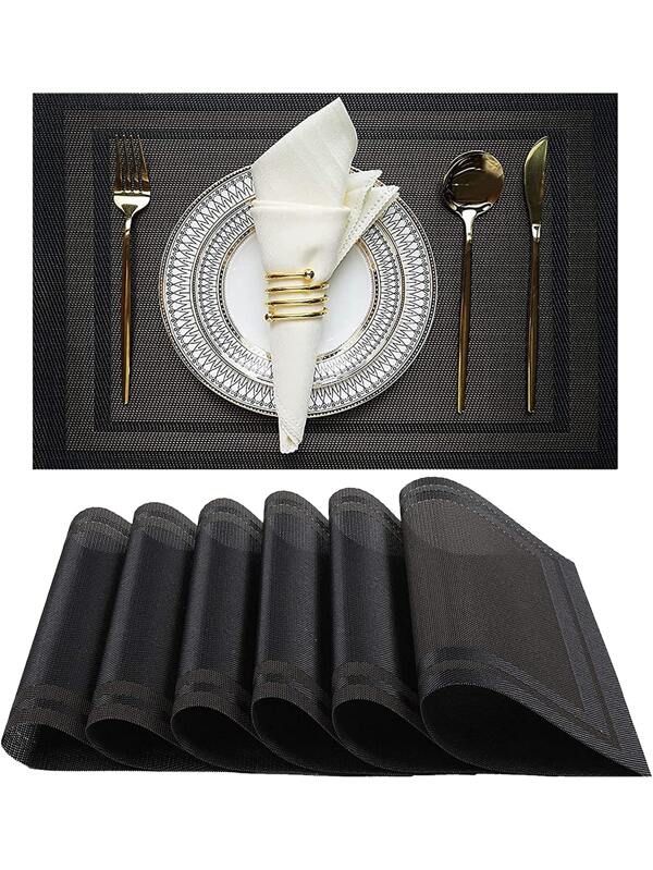 1pc Striped Pattern Placemat, Anti-slip Table Mat For Dining Table