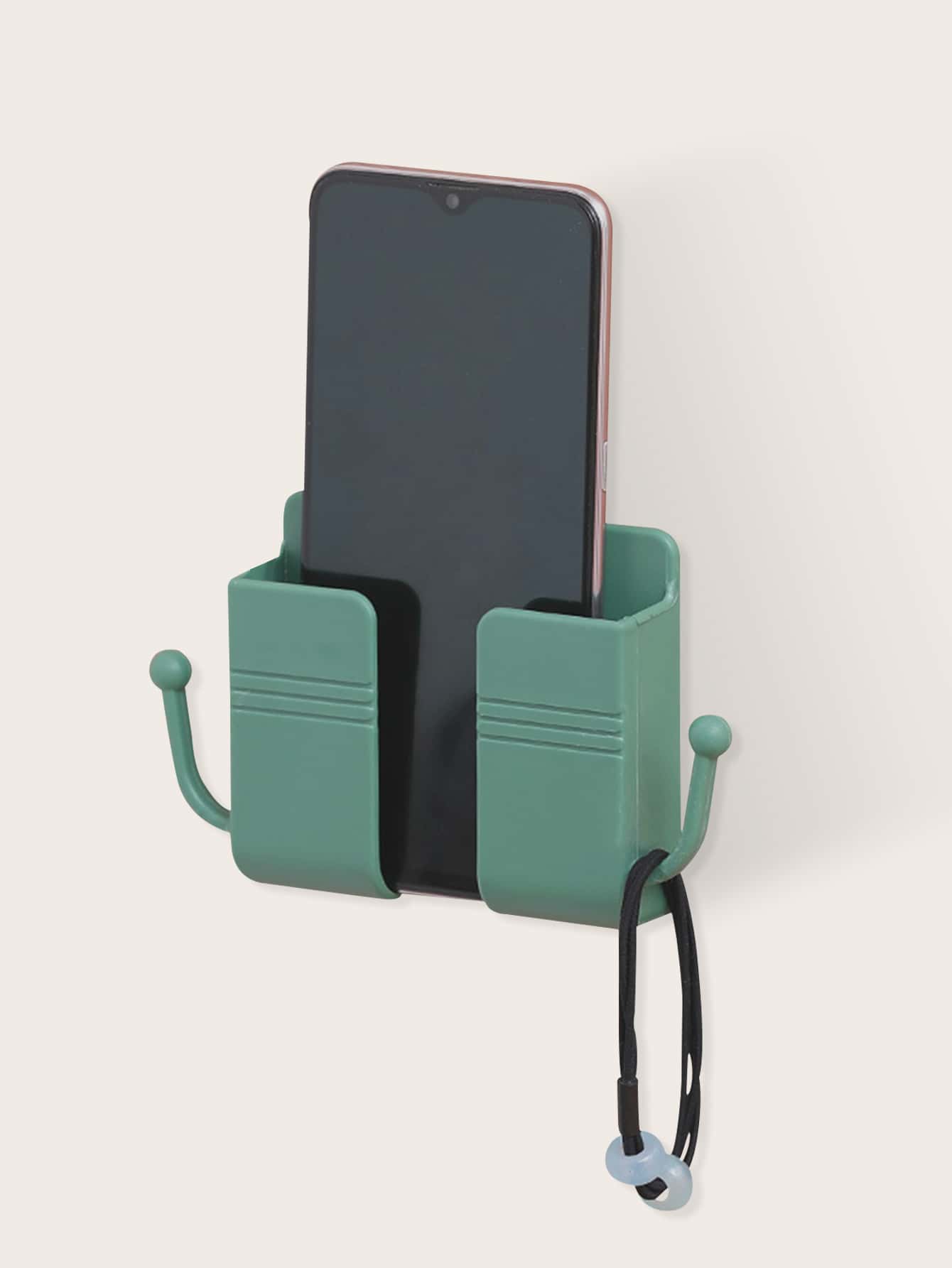 Wall Mounted Phone Holder - Dark Green - View 1