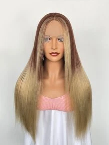 13*4*1 T型花邊長款直筒人造假髮 - 彩色 - 查看 1