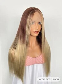 13*4*1 T型花邊長款直筒人造假髮 - 彩色 - 查看 2