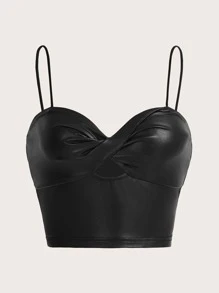 SHEIN ICON Top de tirantes girante delantero PU