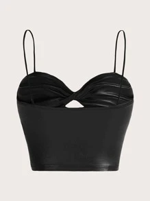 SHEIN ICON Top de tirantes girante delantero PU