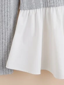 SHEIN Unity Two Tone Peplum Top - Multicolor - View 4