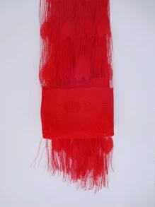 1pc Heart Pattern Door Curtain - Red - View 4