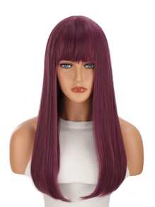 Peluca sintética largo recto con tupe - Color Lavanda - Ver 1
