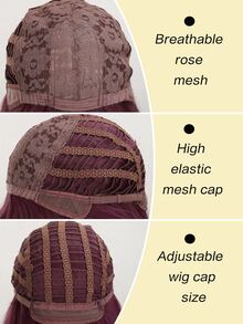 Peluca sintética largo recto con tupe - Color Lavanda - Ver 5