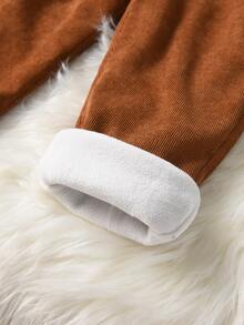 小男童彈性腰帶加絨內裏長褲