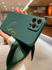 Funda para móvil con estampado de letra con con tira - Verde - Ver 3