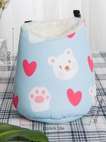 1pc Cartoon Bear & Heart Pattern Pet Bed - Multicolor - View 3