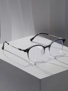 Gafas de diseño de moda para mujer con marco redondo - Negro - Ver 2