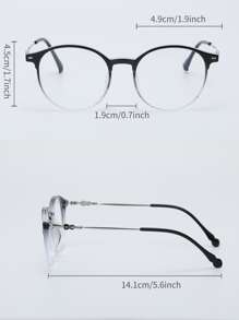 Gafas de diseño de moda para mujer con marco redondo - Negro - Ver 5