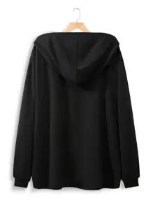 Plus Size Two Tone Fringe Trim Drop Shoulder Sweatshirt - Multicolor - View 2