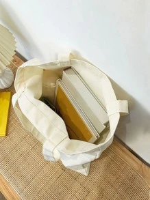 愛心圖案購物袋 - 米色 - 查看 7