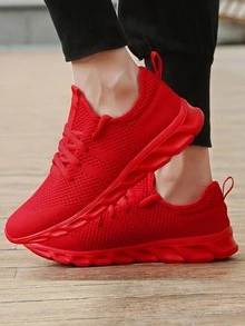 DaoLxi Giày thể thao nam siêu nhẹ Giày chạy bộ lưới thoáng khí Giày tập thể dục Giày thường ngày Unisex Giày nữ Giày bệt - Đỏ - Xem 5