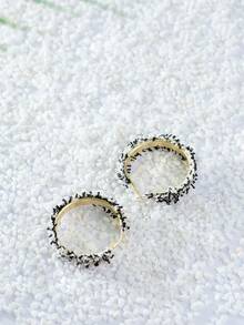 Raw Trim Hoop Earrings - Multicolor - View 3