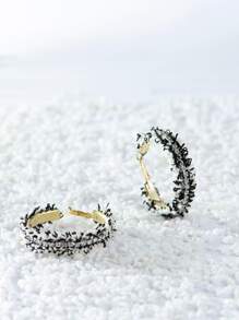 Raw Trim Hoop Earrings - Multicolor - View 4