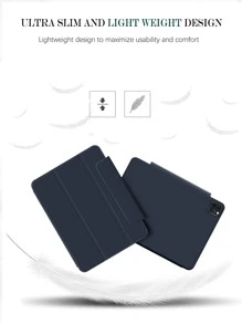 Magnetic Plain Case Compatible With iPad - Royal Blue - View 3