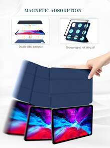 Magnetic Plain Case Compatible With iPad - Royal Blue - View 5