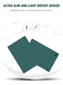 Solid Color Honeycomb Soft Shell Protective Case Compatible With IPad, Galaxy A9, A8, S8/S7, IPad Mini 4/5/6/9.7/10.2/10.5, IPad Air 4/5/10th/10.9, IPad Pro 11-Inch, IPad Air 11-Inch (M3) 2025, IPad (A16) 11 Inch 11th Generation 2025, Silicone TPU Soft Edge Protective Tablet Cover, No Pencil Slot - Dark Green - View 5