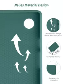 Solid Color Honeycomb Soft Shell Protective Case Compatible With IPad, Galaxy A9, A8, S8/S7, IPad Mini 4/5/6/9.7/10.2/10.5, IPad Air 4/5/10th/10.9, IPad Pro 11-Inch, IPad Air 11-Inch (M3) 2025, IPad (A16) 11 Inch 11th Generation 2025, Silicone TPU Soft Edge Protective Tablet Cover, No Pencil Slot - Dark Green - View 6