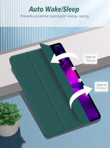 Solid Color Honeycomb Soft Shell Protective Case Compatible With IPad, Galaxy A9, A8, S8/S7, IPad Mini 4/5/6/9.7/10.2/10.5, IPad Air 4/5/10th/10.9, IPad Pro 11-Inch, IPad Air 11-Inch (M3) 2025, IPad (A16) 11 Inch 11th Generation 2025, Silicone TPU Soft Edge Protective Tablet Cover, No Pencil Slot - Dark Green - View 7