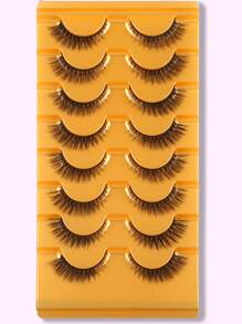 Himirell 8 Cặp/lô Lông mi giả màu đen kiểu dáng tự nhiên, đầu cong và mềm mại - màu đen - Xem 1