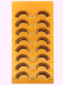 Himirell 8 Cặp/lô Lông mi giả màu đen kiểu dáng tự nhiên, đầu cong và mềm mại - màu đen - Xem 2