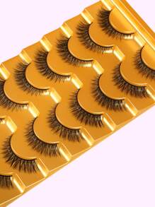 Himirell 8 Cặp/lô Lông mi giả màu đen kiểu dáng tự nhiên, đầu cong và mềm mại - màu đen - Xem 5