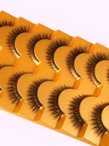 Himirell 8 Cặp/lô Lông mi giả màu đen kiểu dáng tự nhiên, đầu cong và mềm mại - màu đen - Xem 6