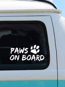 1 hoja Adhesivo para coche con estampado de letra - Blanco - Ver 1