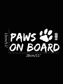 1 hoja Adhesivo para coche con estampado de letra - Blanco - Ver 3