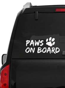 1 hoja Adhesivo para coche con estampado de letra - Blanco - Ver 4